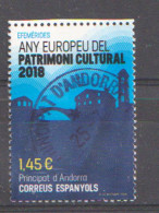 Any Europeu Del Patrimoni  Cultural 2018, Sello Cancelado, 1ra Calidad. Alto Facial. - Usados