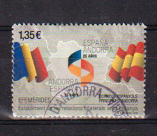Emisión Conjunta España-Andorra (25 Años De Relaciones Bilaterales) Sello Usado, 1ª Calidad 2018 - Used Stamps