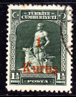 TURKEY - 1931 DEFINITIVE OVERPRINTED 1k ON 1½k STAMP FINE USED SG 1121 - Usados