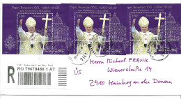 0405d: Österreich 2022: ANK 3719/ Bl. 138: Papst Benedikt Seltene MeF Reko- Übernahmschein Inlandsbrief - Storia Postale