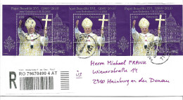 0405c: Österreich 2022: ANK 3719/ Bl. 138: Papst Benedikt Seltene MeF Reko- Übernahmschein Inlandsbrief - Used Stamps