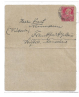 0405r: Kartenbrief Ausgabe 1908, ANK 51, Nach Frankfurt Gelaufen - Carte-Lettere