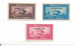 Roumanie Poste Aérienne PA N° 4 à 6 (filigrane Horizontal) Neufs ** Sans Charnières (+ 60 %) N° 4 Gomme Jaunie / 6 Trait - Neufs