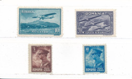 Roumanie Lot Timbres De Poste Aérienne PA N° 9/10 Et 17/18 Neufs ** (petits Défauts De Gomme) - Neufs