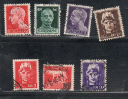 ITALIA REGNO ITALY KINGDOM 1945 LUOGOTENENZA IMPERIALE CON FILIGRANA RUOTA WHEEL WATERMARK SERIE COMPLETA USATA USED - Oblitérés