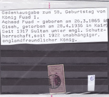 ÄGYPTEN - EGYPT - EGYPTIAN - DYNASTIE - MONARCHIE - 58. GEBURTSTAG DES KÖNIG FUAD 1926 USED - Used Stamps