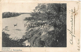 143003 PARAGUAY ASUNCION VISTA PARCIAL YEAR 1904 DAMAGED CIRCULATED TO URUGUAY POSTAL POSTCARD - Paraguay