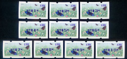 2023 Taiwan - ATM Frama -Purple Crow Butterfly  #139 Blue Imprint ($1~$10) - Timbres De Distributeurs [ATM]