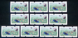 2023 Taiwan - ATM Frama -Purple Crow Butterfly  #112 Red Imprint ($1~$10) - Machine Labels [ATM]