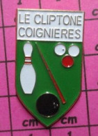 319 Pin's Pins / Beau Et Rare / SPORTS / BILLARD ET BOWLING LE CLIPTONE COIGNIERES - Biliardo