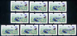 2023 Taiwan - ATM Frama -Purple Crow Butterfly  #99 Blue Imprint ($1~$10) - Timbres De Distributeurs [ATM]