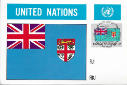 ILES FIDJI OCEANIE - CARTE MAXIMUM 1ER JOUR DRAPEAU DU PAYS, ONU 1980, VOIR LE SCANNER - Buste