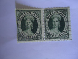 QUEENSLAND USED PAIR STAMPS QUEEN - Sonstige & Ohne Zuordnung