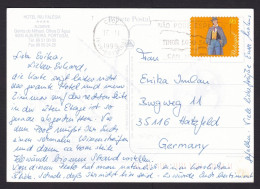 Portugal: Picture Postcard To Germany, 1999, 1 Stamp, Costume, History, Card: RIU Hotel Albufeira (very Small Stain) - Briefe U. Dokumente