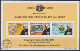 F-EX42431 NAURU MNH 1979 CENTENARY OF DEATH ROWLAND HILL.  - Rowland Hill