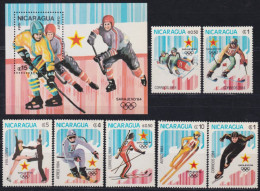 F-EX42433 NICARAGUA MNH 1984 WINTER OLYMPIC GAMES SARAJEVO HOCKEY SKI SKIITING. - Invierno 1984: Sarajevo