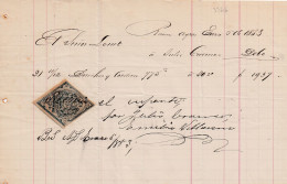 33616# ARGENTINE TIMBRE FISCAL LOSANGE ARGENTINA DOCUMENT BUENOS AIRES 1883 - Storia Postale