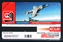 Scheda TELECOM ITALIA "MARINA MILITARE ITALIANA  - AV8B PLUS" Nuova - Públicas Ordinarias