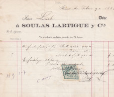 33622# ARGENTINE TIMBRE FISCAL LOSANGE ARGENTINA DOCUMENT BUENOS AIRES 1883 - Brieven En Documenten