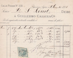33624# ARGENTINE TIMBRE FISCAL LOSANGE ARGENTINA DOCUMENT BUENOS AIRES 1883 - Lettres & Documents