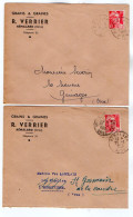 TB 4362 - 1949 / 50 - Enveloppes Commerciales - Grains & Graines R. VERRIER à REMALARD ( Orne ) - 1921-1960: Période Moderne