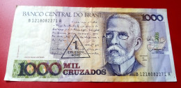 Brésil, 1 Cruzado Novo On 1000 Cruzados, Undated (1988), KM:216c, - Brésil