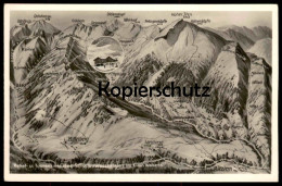 ALTE POSTKARTE KLEINWALSERTAL RELIEFKARTE TOURENKARTE DES SCHWARZWASSERTALES MITTELBERG HIRSCHEGG RIEZLERN AK Postcard - Kleinwalsertal