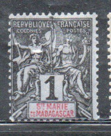 STE. MARIE DE MADAGASCAR SANTA MARIA DEL ST. MARY OF 1894 NAVIGATION AND COMMERCE 1c MH - Ungebraucht