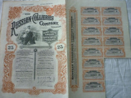 ACTION  - TITRES AU PORTEUR -  25 - RUSSIE / RUSSIAN COLLIERIES COMPANY LIMITED 1900 - Rusia