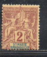 STE. MARIE DE MADAGASCAR SANTA MARIA DEL ST. MARY OF 1894 NAVIGATION AND COMMERCE 2c MH - Ongebruikt