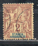 STE. MARIE DE MADAGASCAR SANTA MARIA DEL ST. MARY OF 1894 NAVIGATION AND COMMERCE 2c USATO USED OBLITERE' - Gebraucht