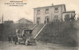 Pontcharra Sur Turdine * La Gare PLM Serice Automobile Vers Panissières * Autobus Autocar Bus Car - Pontcharra-sur-Turdine