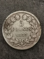 5 FRANCS ARGENT LOUIS PHILIPPE I 1837 D LYON DOMARD 2è RETOUCHE 92456 EX FRANCE - 5 Francs