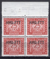 Z6936 - TRIESTE AMG-FTT TASSE SASSONE N°25 ** Quartina - Postage Due