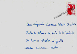 Curiosité Sur Lettre Annulation Du Timbre Avec La Griffe Bordeaux-Bd J.J. Bosct - Cartas & Documentos