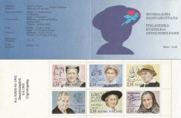 Finland Finnland Finlande 1992 Famous Women Set Of 6 Stamps In Block In Booklet Mint - Carnets