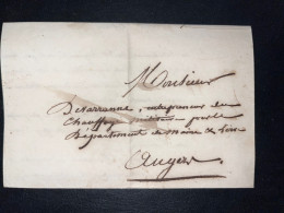 LETTRE DE L'INTENDANT MILITAIRE POUR L'AGENT DU CHAUFFAGE MILITAIRE DU MAINE ET LOIRE ANGERS / 1839 30° DE LIGNE - Manuscrits