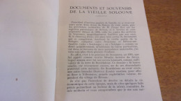 BERRY SOLOGNE 1947 DOCUMENTS ET SOUVENIRS DE LA VIEILLE SOLOGNE A DUBOIS BRINON SAULDRE SOUESMES SEIGNEURERIE - Centre - Val De Loire