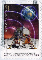 AUSTRALIA 2019 $1 Multicoloured, 50th Anniv Of First Moon Land-Apollo 11 Lunar Module "Eagle" Die-Cut Self Adhesive FU - Used Stamps