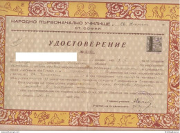 BULGARIA, School Diploma,  Tax Stamps, Macedonia  (009) - Diplômes & Bulletins Scolaires