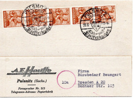 59479 - SBZ - 1948 - All Bes 5@24Pfg Arbeiter Als 10fachFrankatur A Kte PULSNITZ - LEB- UND PFEFFERKUCHEN -> Dresden - Alimentación