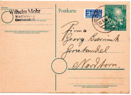 59484 - Bund - 1949 - 10Pfg GASoKte "1.Bundestag" WOLFSBURG -> Nordhorn - Covers & Documents