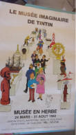 RARE AFFICHE 1982 LE MUSEE IMAGINAIRE DE TINTIN MUSEE EN HERBE BOIS BOULOGNE DALVERNY - Tintin