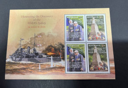 16-8-2023 (stamp) Australia Mini-sheet -  2008 Discovery Of HMAS Sydney (Llost Durung WWI) - Blokken & Velletjes