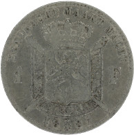 LaZooRo: Belgium 1 Franc 1887 VF / XF - Silver - 1 Frank