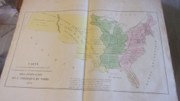 1825 Antique Maps United States BY JEAN ALEXANDRE BUCHON 15 X 25 Inches ADJONCTION PROGRESSIVE DES ETATS LOUISIANE FLORI - Geographische Kaarten