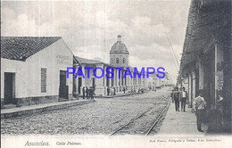 111978 PARAGUAY ASUNCION STREET CALLE PALMAS & RAILROAD POSTAL POSTCARD - Paraguay