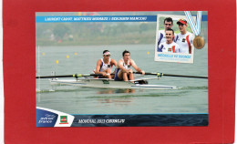 AVIRON FRANCE---MONDIAL 2013 CHUNGJU--Laurent Cadot, Matthieu Moinaux & Benjamin Manceau--voir 2 Scans - Roeisport