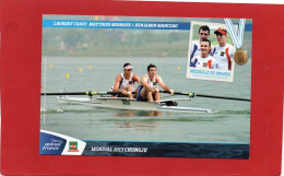 AVIRON FRANCE---MONDIAL 2013 CHUNGJU--Laurent Cadot, Matthieu Moinaux & Benjamin Manceau--voir 2 Scans - Rudersport