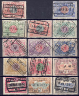 Belgien 1902 - Eisenbahnpaketmarken, Lot Aus Nr. 28 - 42, Gestempelt / Used - Used